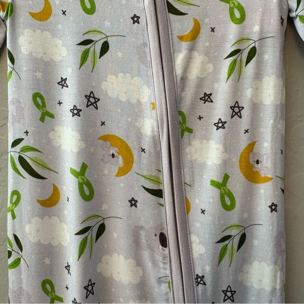 Laree + Co Morgan gray koala bamboo convertible footie pajamas 6-12 months NEW